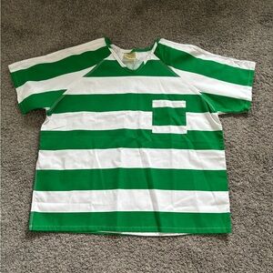 Charm-Tex 3XL  Green & White Stripe Authentic Prison Uniform Shirt New No tags